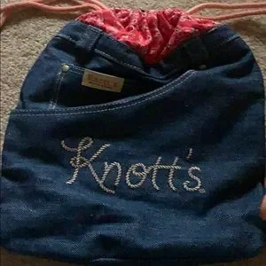 KNOTT’S BERRY FARM DENIM DRAWSTRING BACKPACK BOHO BAG KNOTT main image 3